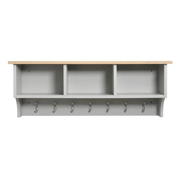 Chester Dove Grey Storage Shelf and Hooks