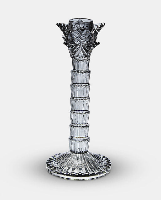 Smoked Grey Glass Candlestick