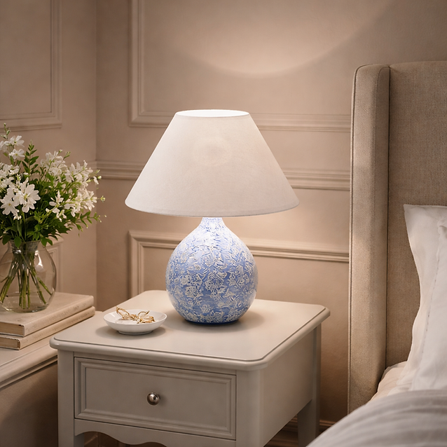 Ava Ceramic Floral Table Lamp