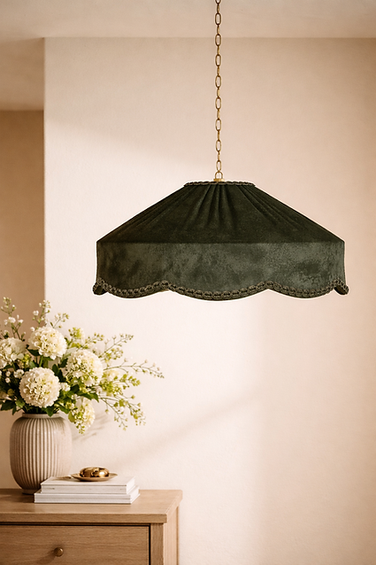 Velvet Decorative Trim Shade - Green