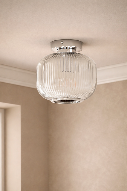 Amelia Flush Ceiling Light- Grey