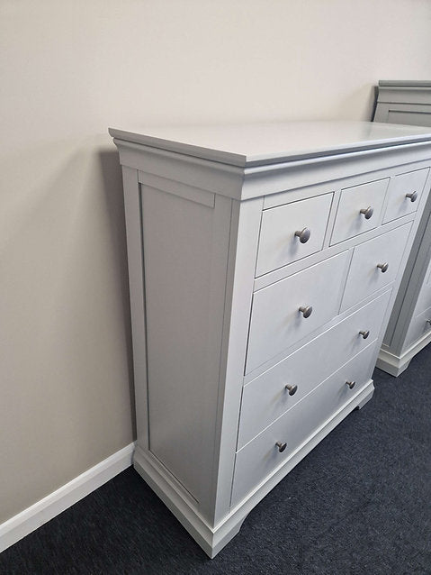 Chantilly Pebble Grey 7 Drawer Chest