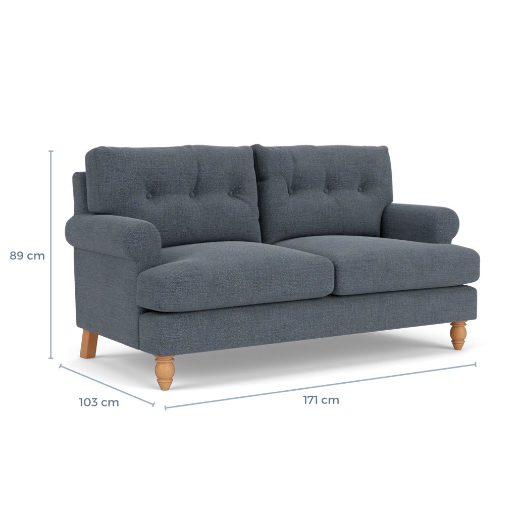 Talbot Large  2 Seater Sofa - Indigo Rustic Weave