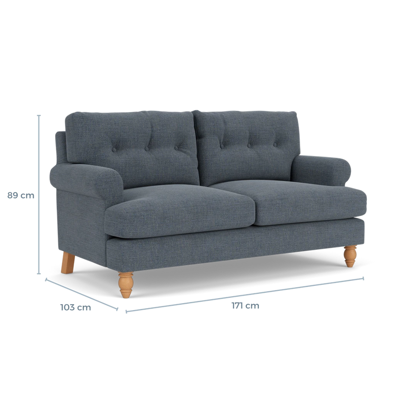Talbot Large  2 Seater Sofa - Indigo Rustic Weave
