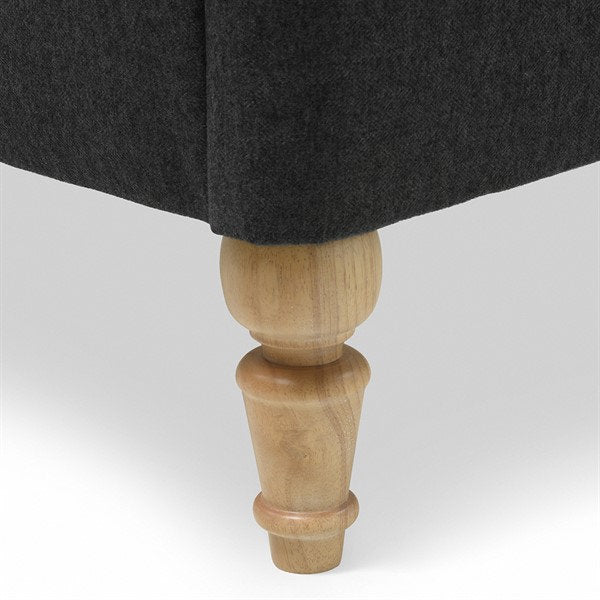 Witney Charcoal Tweed  Double Upholstered Bed