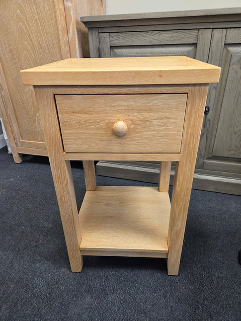 Inglesham Whitewash Oak 1 Drawer Bedside