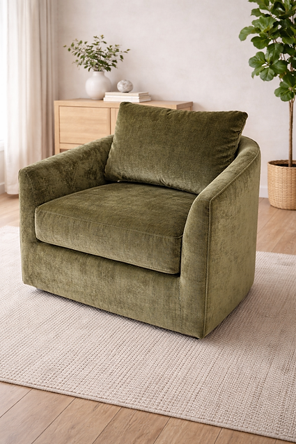 Remmy Swivel Armchair - Dark Moss