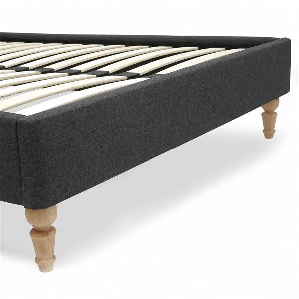 Witney Charcoal Tweed  Double Upholstered Bed