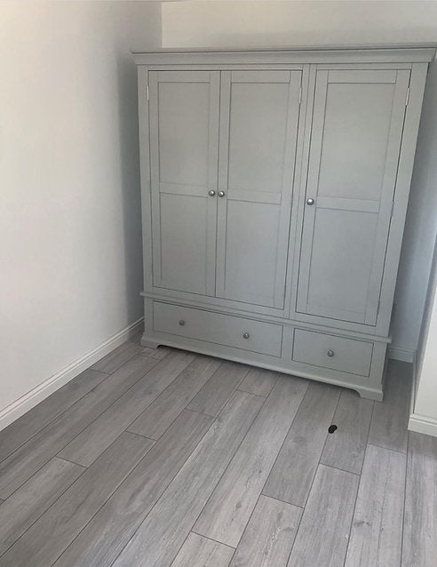 Chantilly Pebble Grey Triple Wardrobe