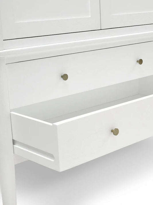 White Berkeley Oak Double Wardrobe