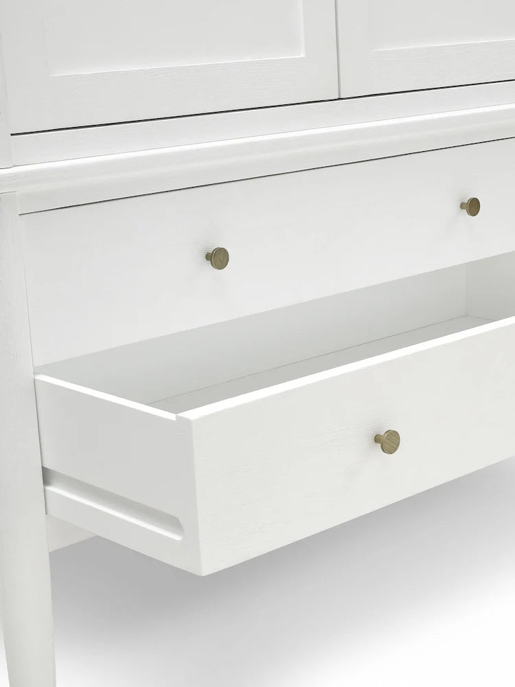 White Berkeley Oak Double Wardrobe