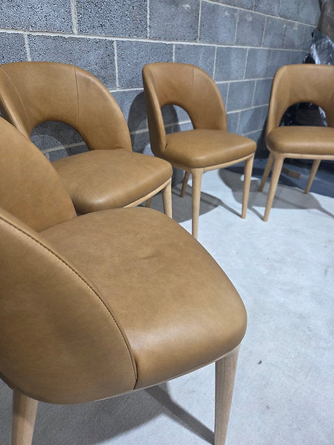 Set of 4 Boerum Leather Dining Chairs