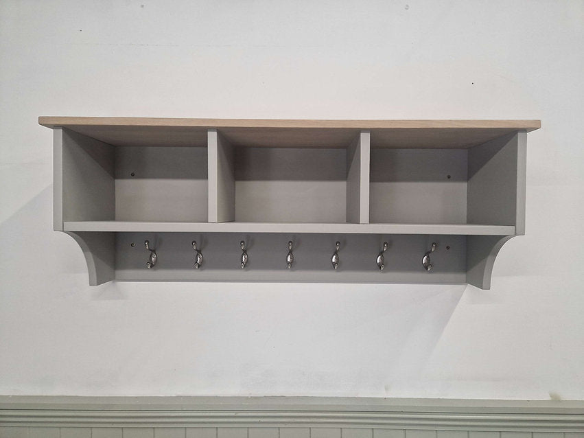 Chester Dove Grey Storage Shelf and Hooks