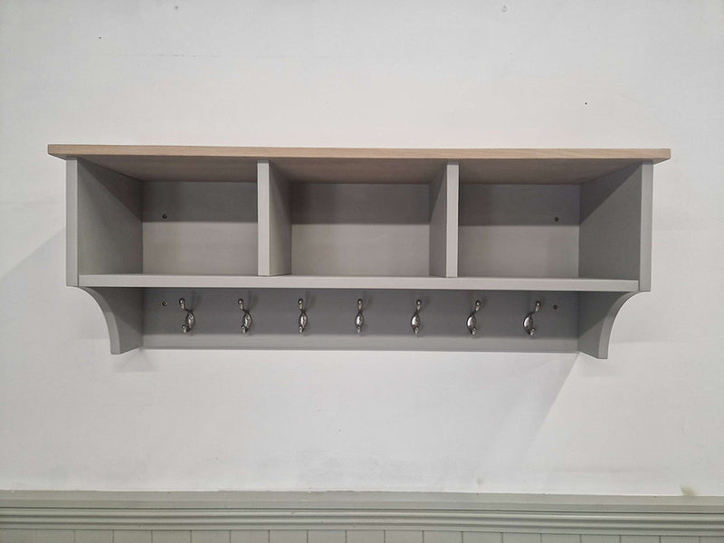 Chester Dove Grey Storage Shelf and Hooks