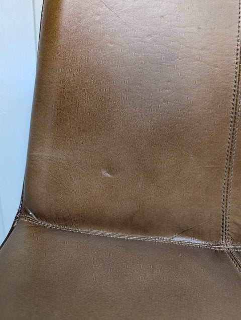 Robinson Leather Bar Stool in Cognac