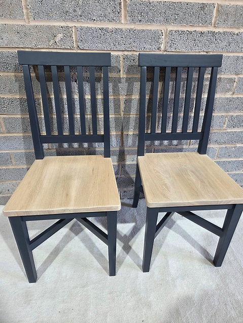 Chester Charcoal Wooden Seat Chair- Pair