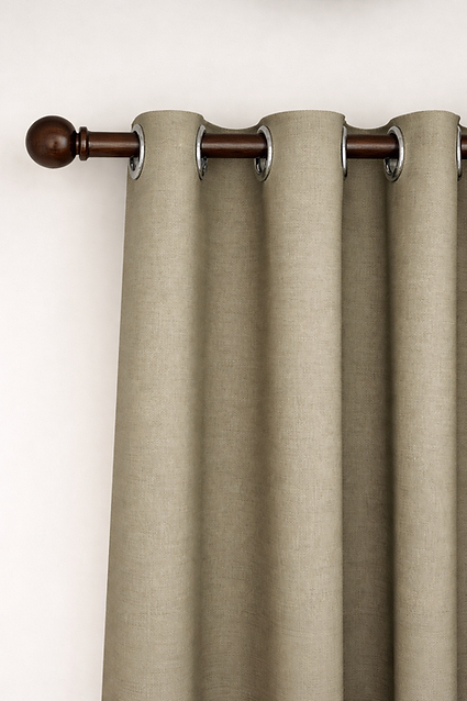 Brushed Eyelet Blackout Thermal Curtains- Neutral