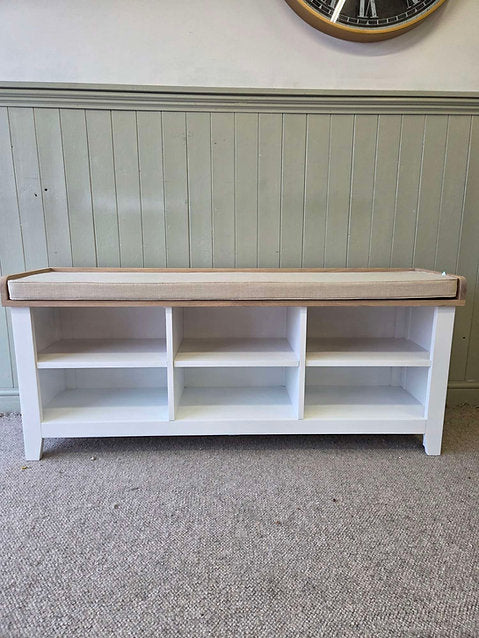 Chester Pure White Large Open Shoe Bench