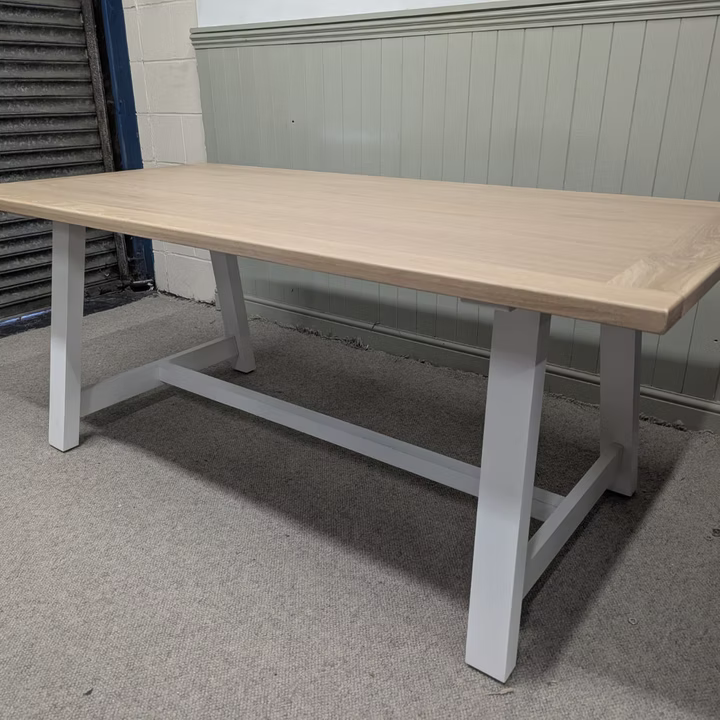 Chester Pure White 6 Seater Trestle Dining Table