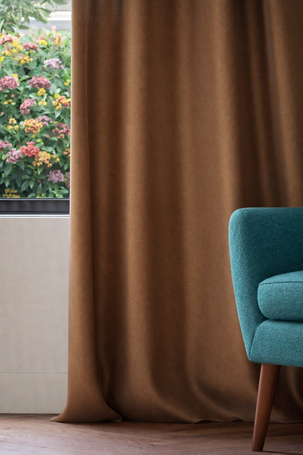 Velvet Eyelet Curtains- Bronze
