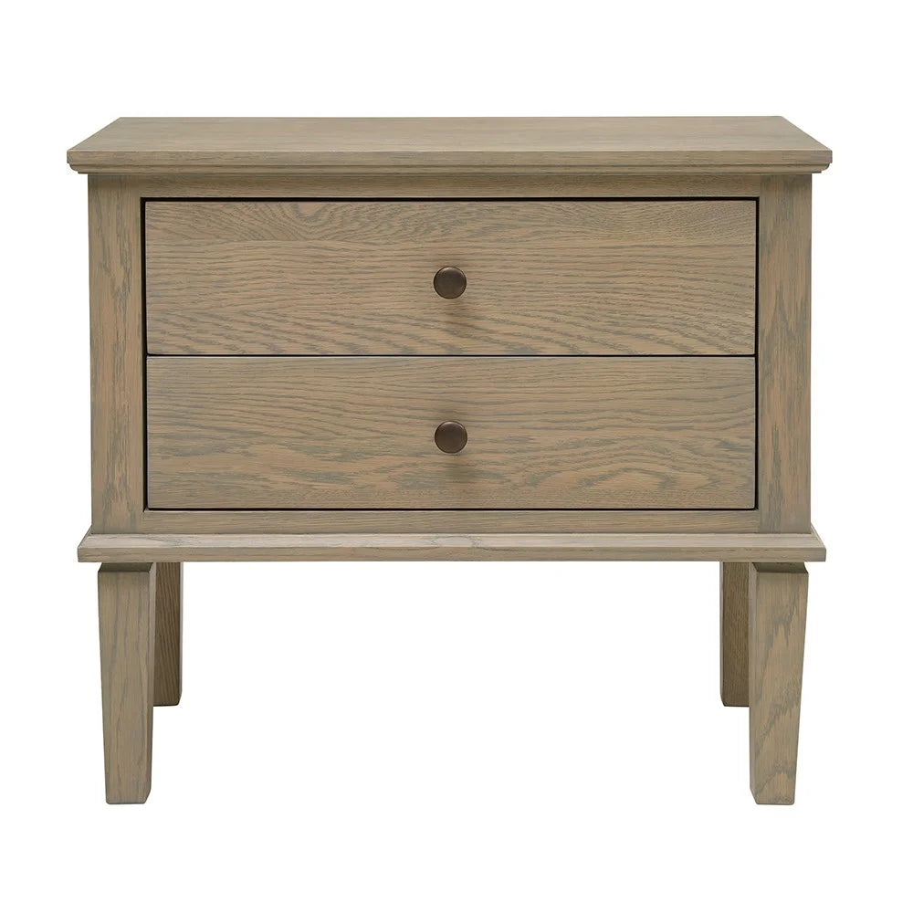 Bibury Smoked Oak Wide 2 Drawer Bedside
