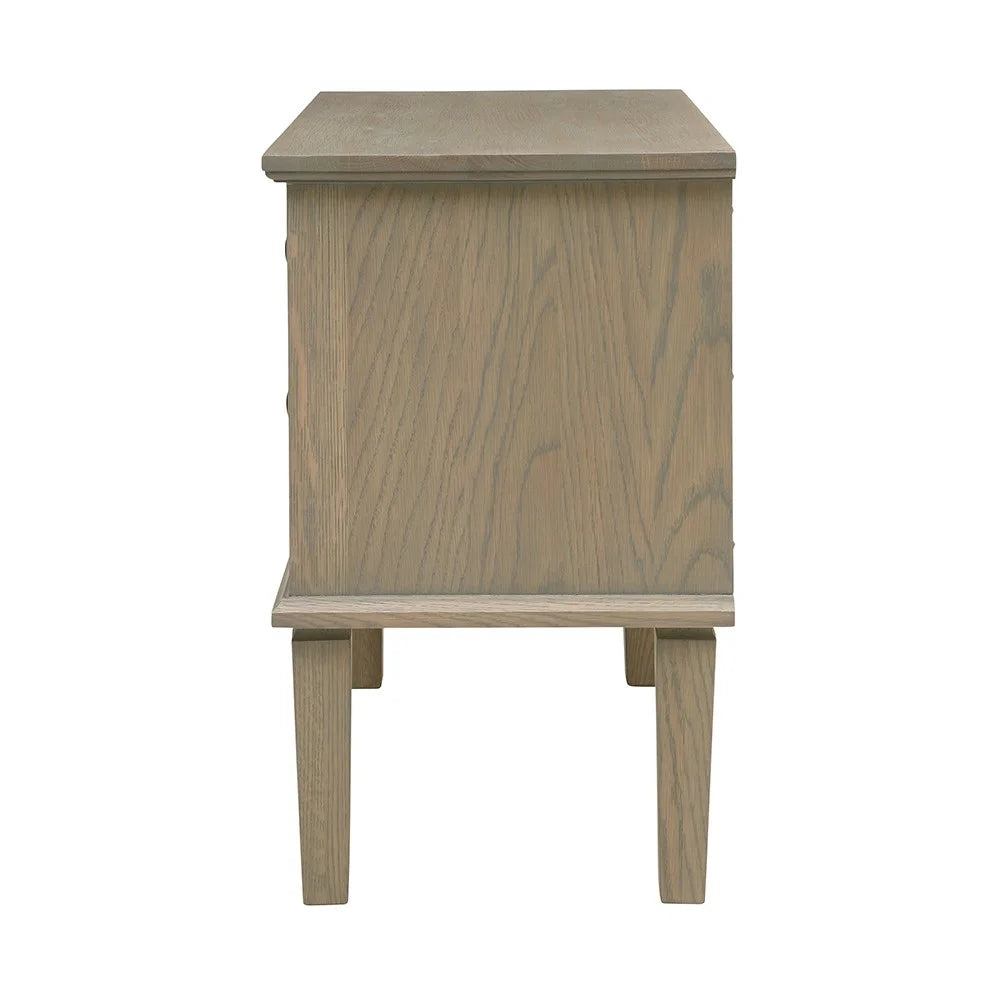 Bibury Smoked Oak Wide 2 Drawer Bedside