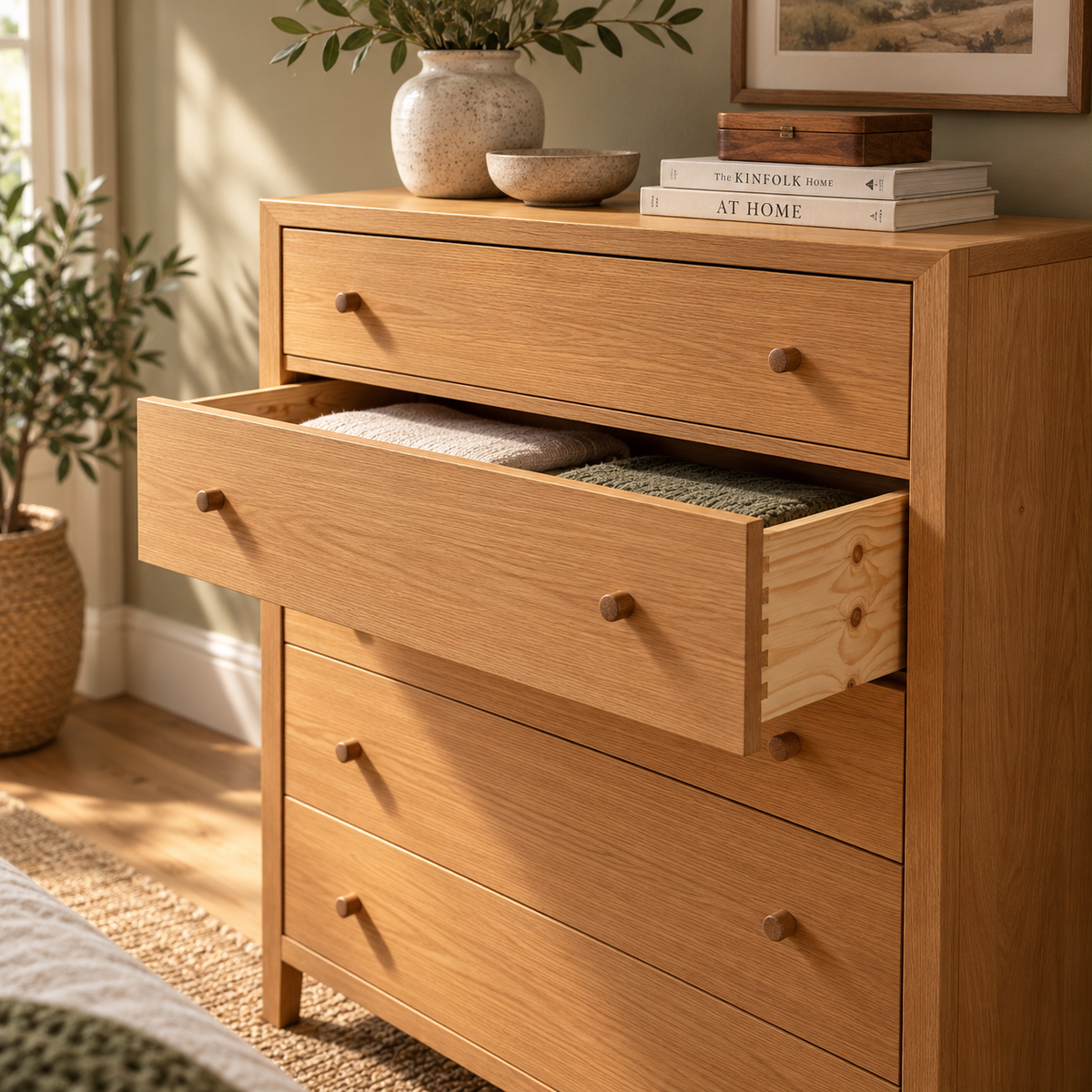 Blockley Light Oak 5 Drawer Chest