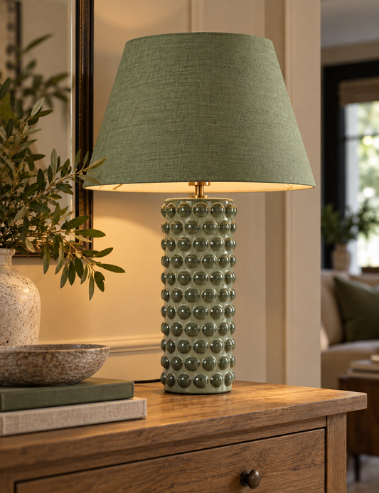 Ceramic Bobble Table Lamp - Green