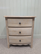 Camille Limewash Oak 3 Drawer Bedside Table