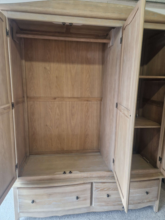 Camille Limewash Oak Triple Wardrobe