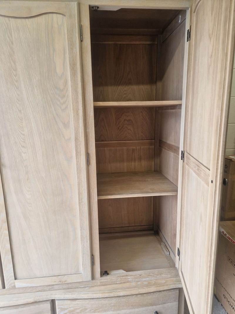 Camille Limewash Oak Triple Wardrobe