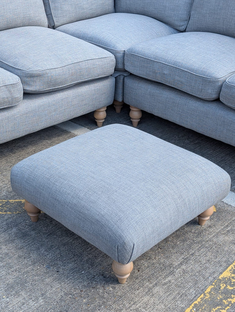 Clara Small Foot Stool- Grey Marl - Rustic Weave