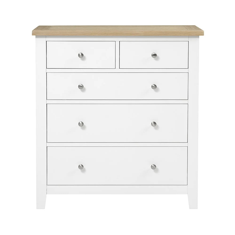 Chester Pure White 5 Drawer Chest