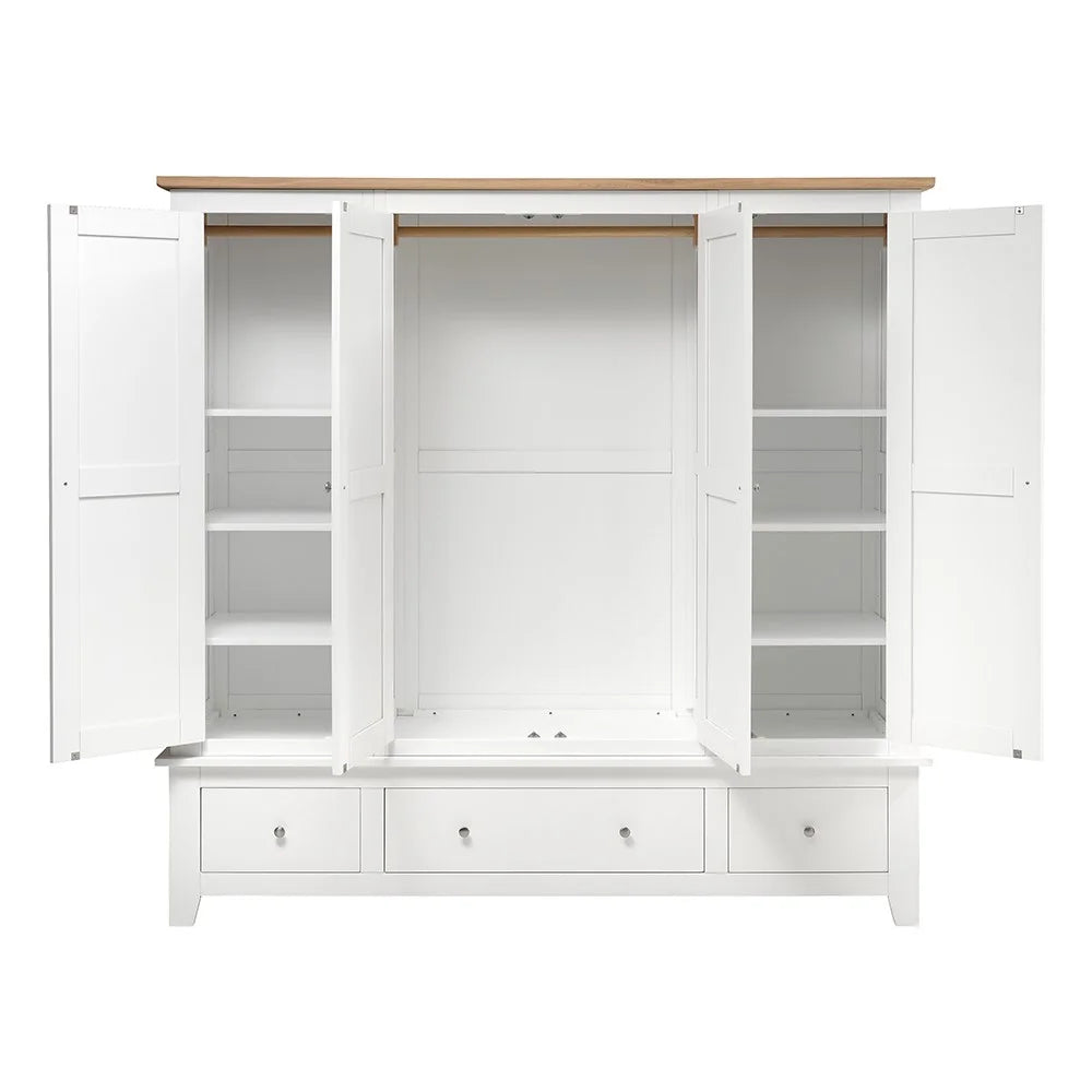 Chester Pure White Quad Wardrobe