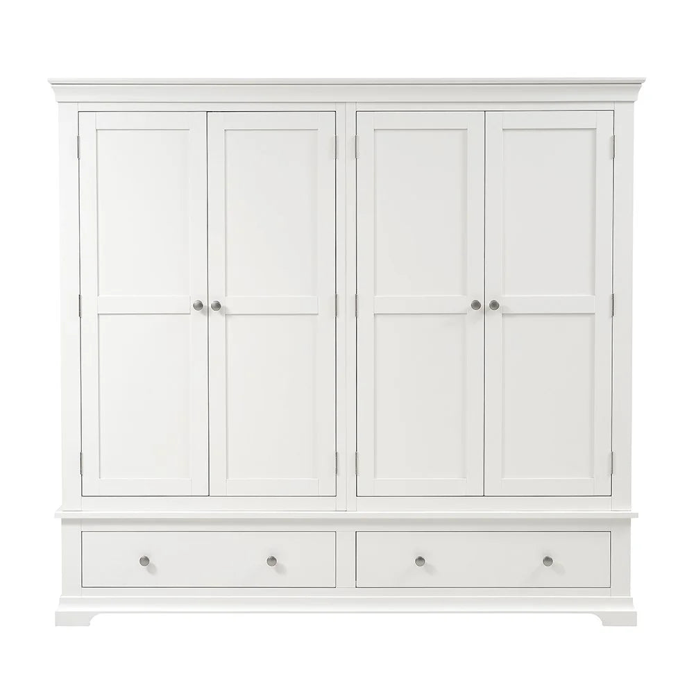 Chantilly Warm White Quad Wardrobe