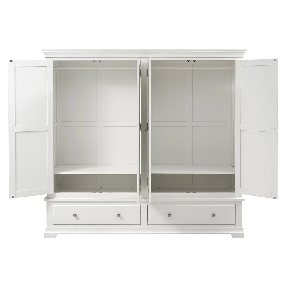 Chantilly Warm White Quad Wardrobe