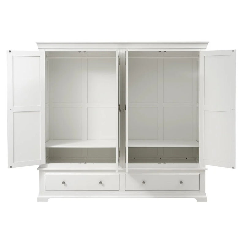 Chantilly Warm White Quad Wardrobe