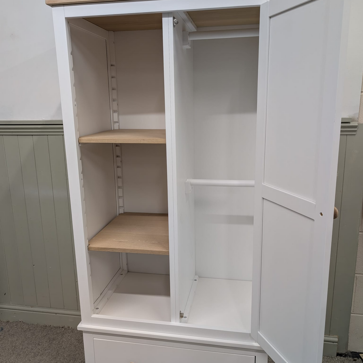 Chester Pure White Open Petite Wardrobe