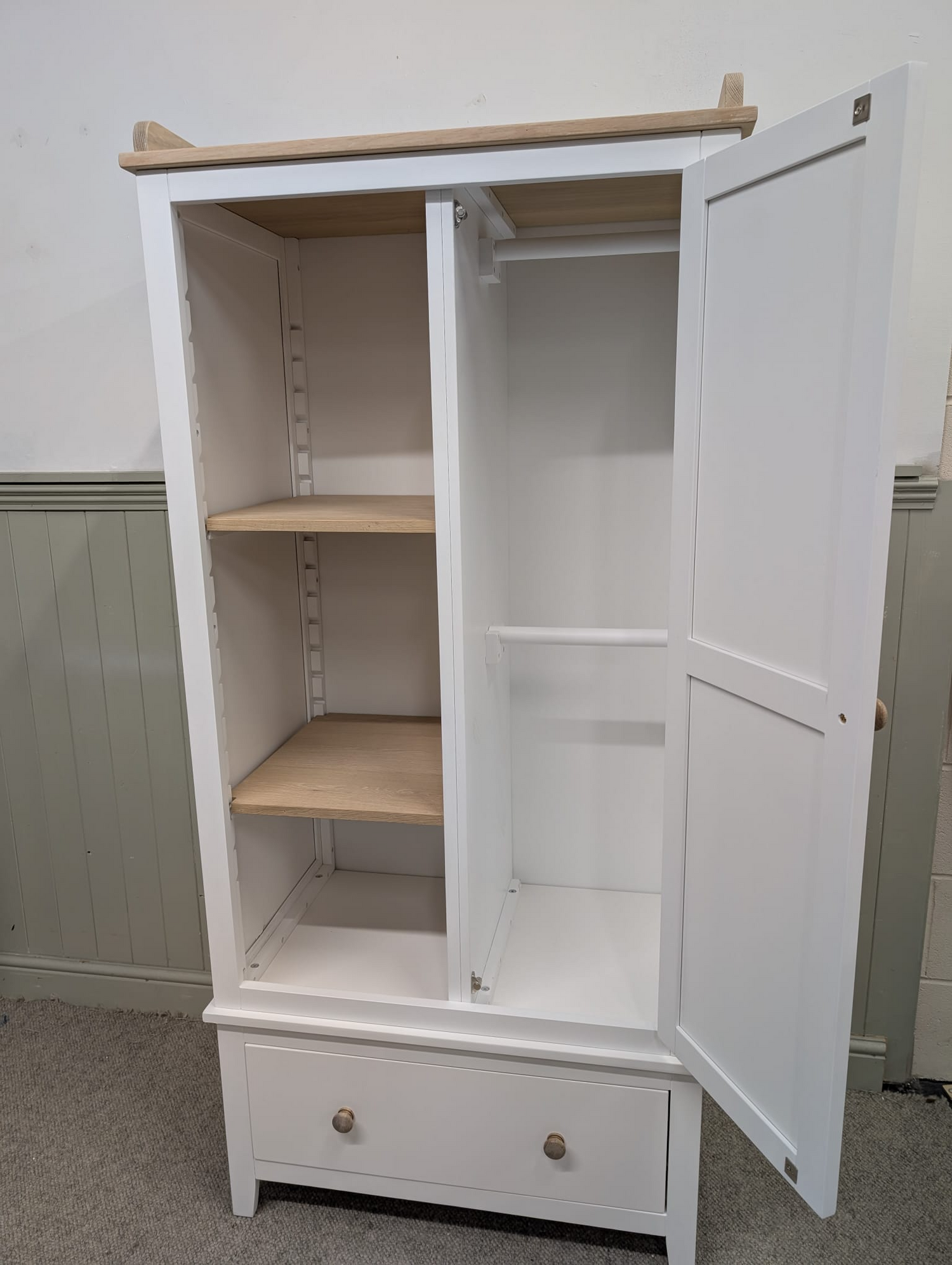 Chester Pure White Open Petite Wardrobe