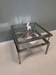 Belgravia Stainless Steel and Glass Square Side Table