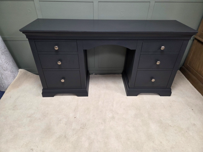 Chantilly Dusky Black Double Pedestal Dressing Table