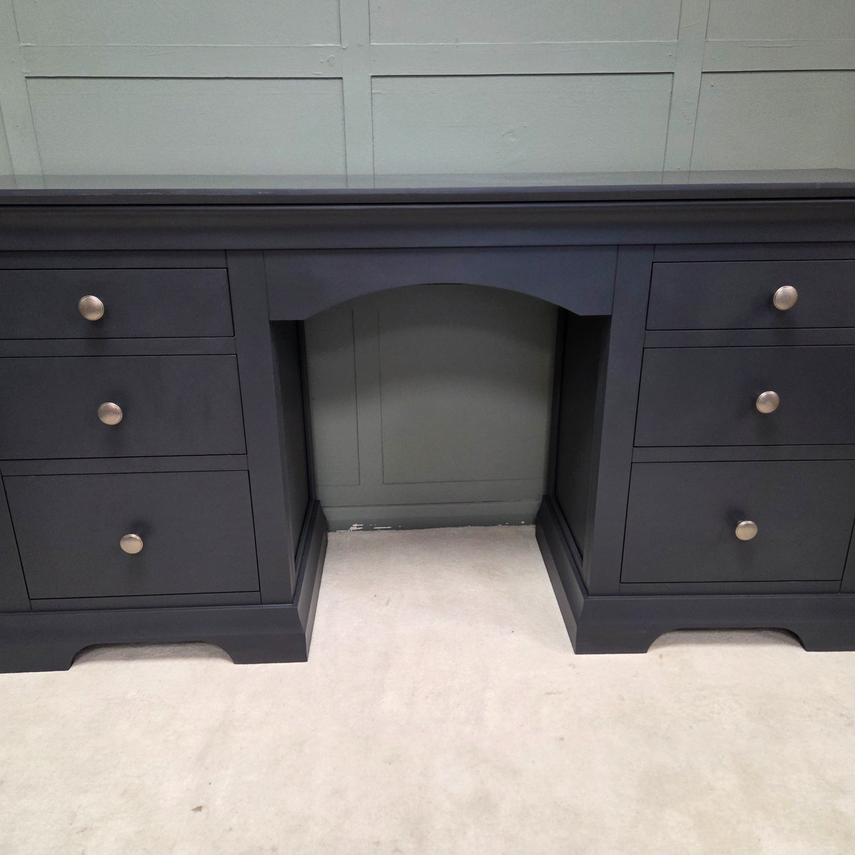 Chantilly Dusky Black Double Pedestal Dressing Table