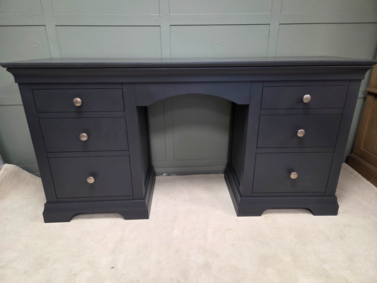 Chantilly Dusky Black Double Pedestal Dressing Table