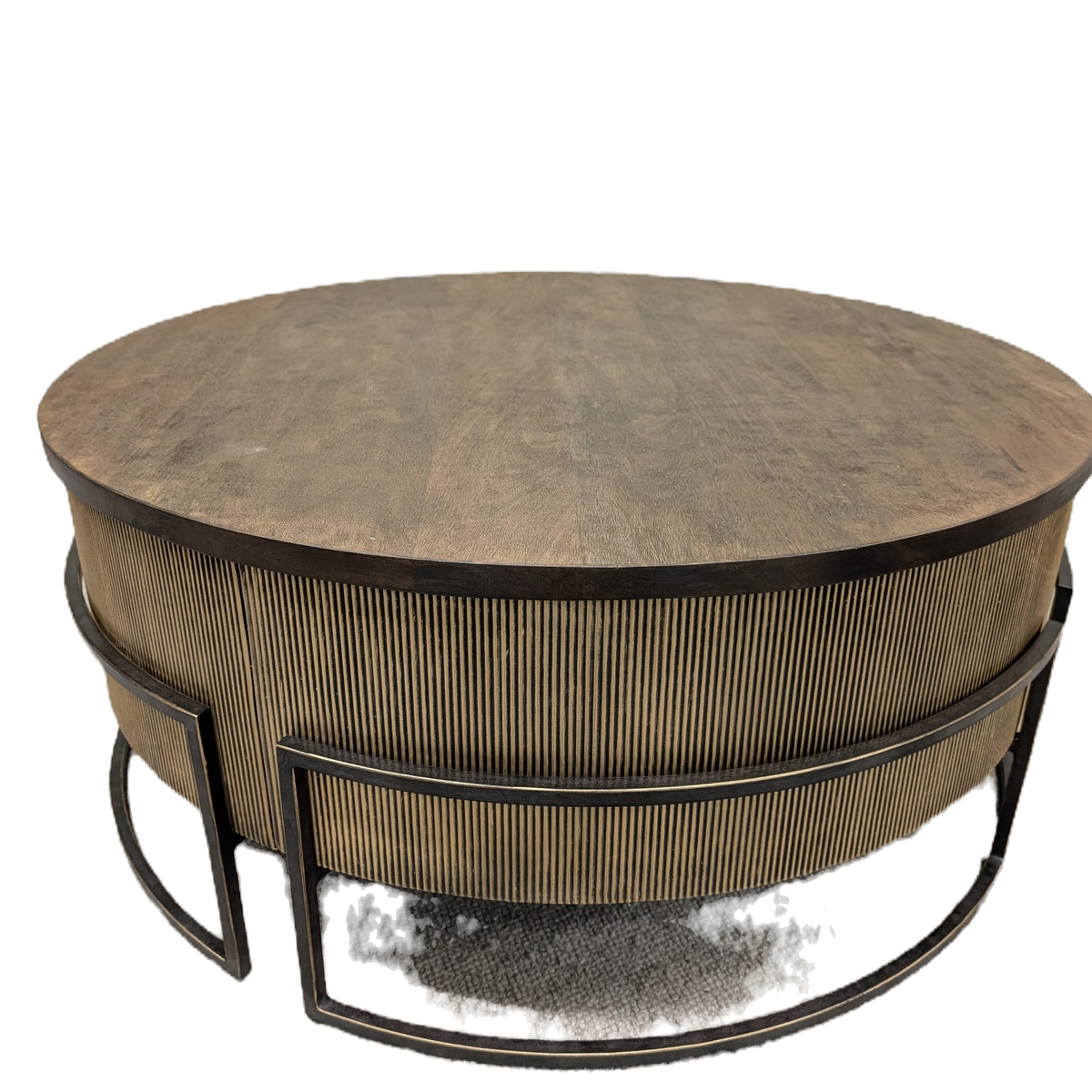 Hunter Corrugated Antique Gold Coffee Table