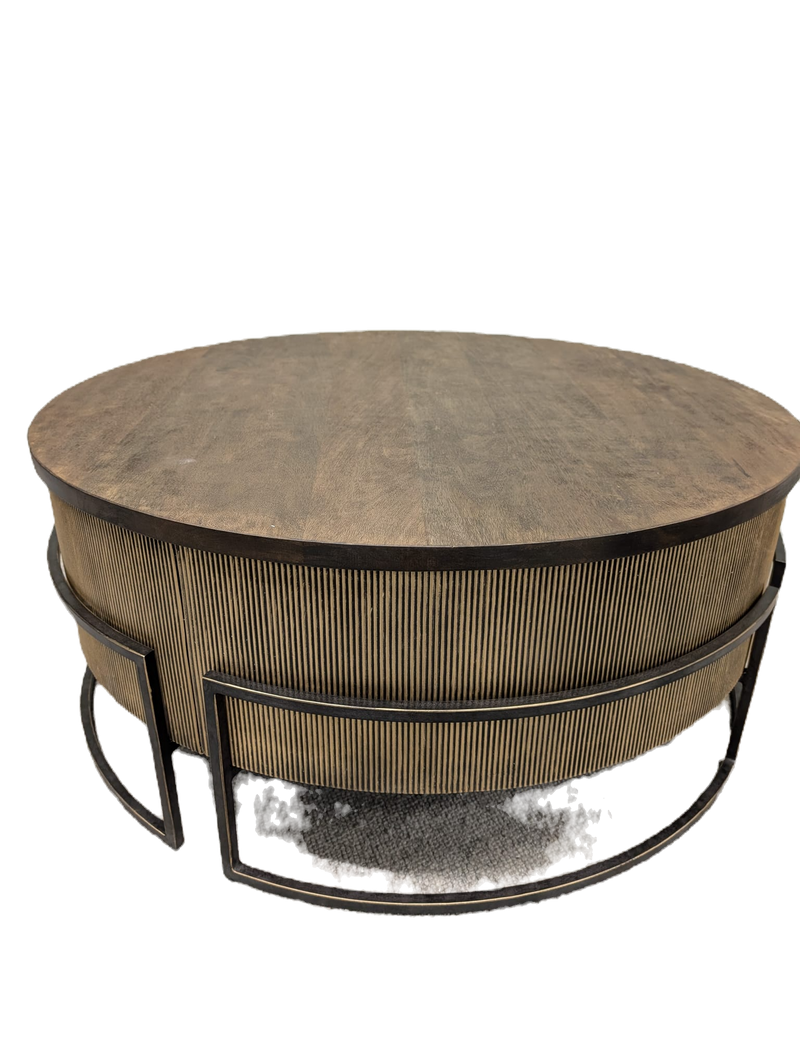 Hunter Corrugated Antique Gold Coffee Table