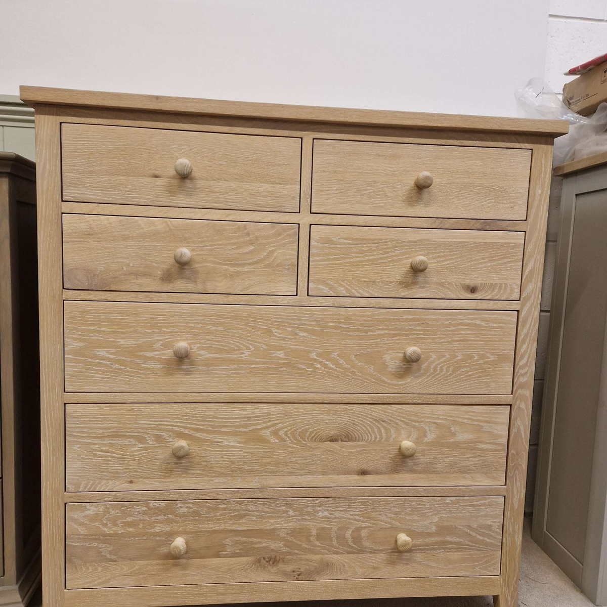 Inglesham Whitewash Oak 7 Drawer Chest