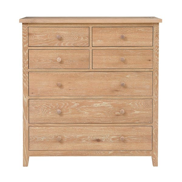Inglesham Whitewash Oak 7 Drawer Chest