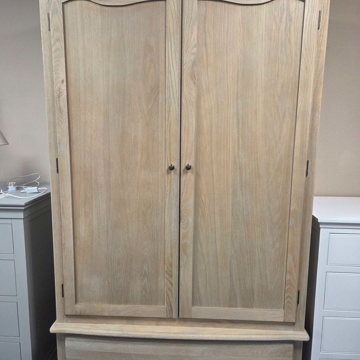 Camille Limewash Oak Double Wardrobe