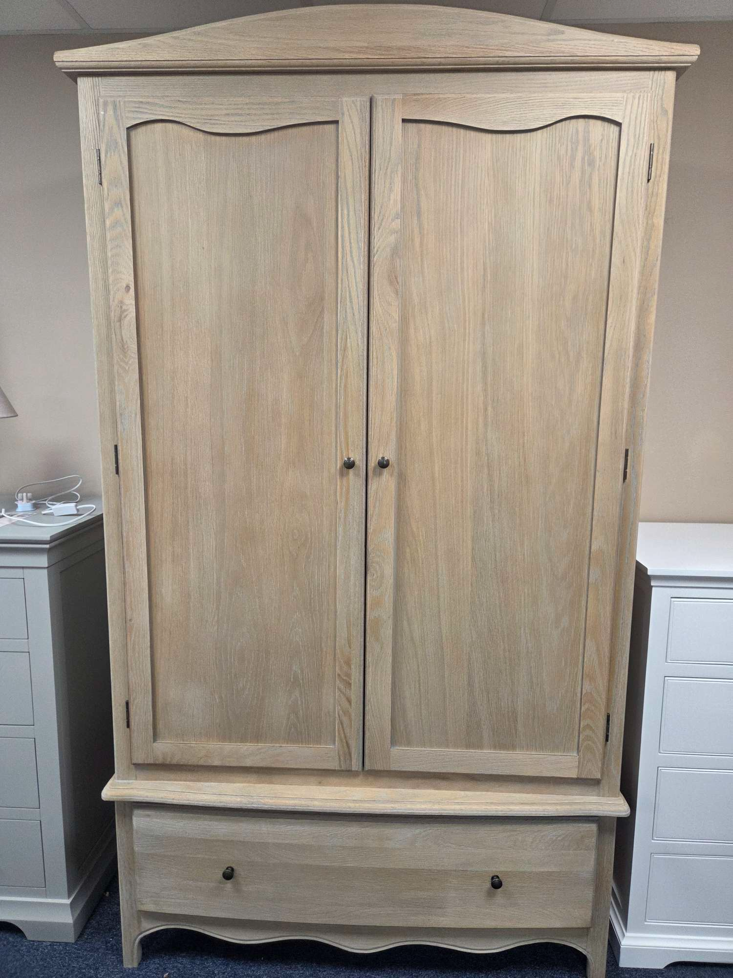 Camille Limewash Oak Double Wardrobe