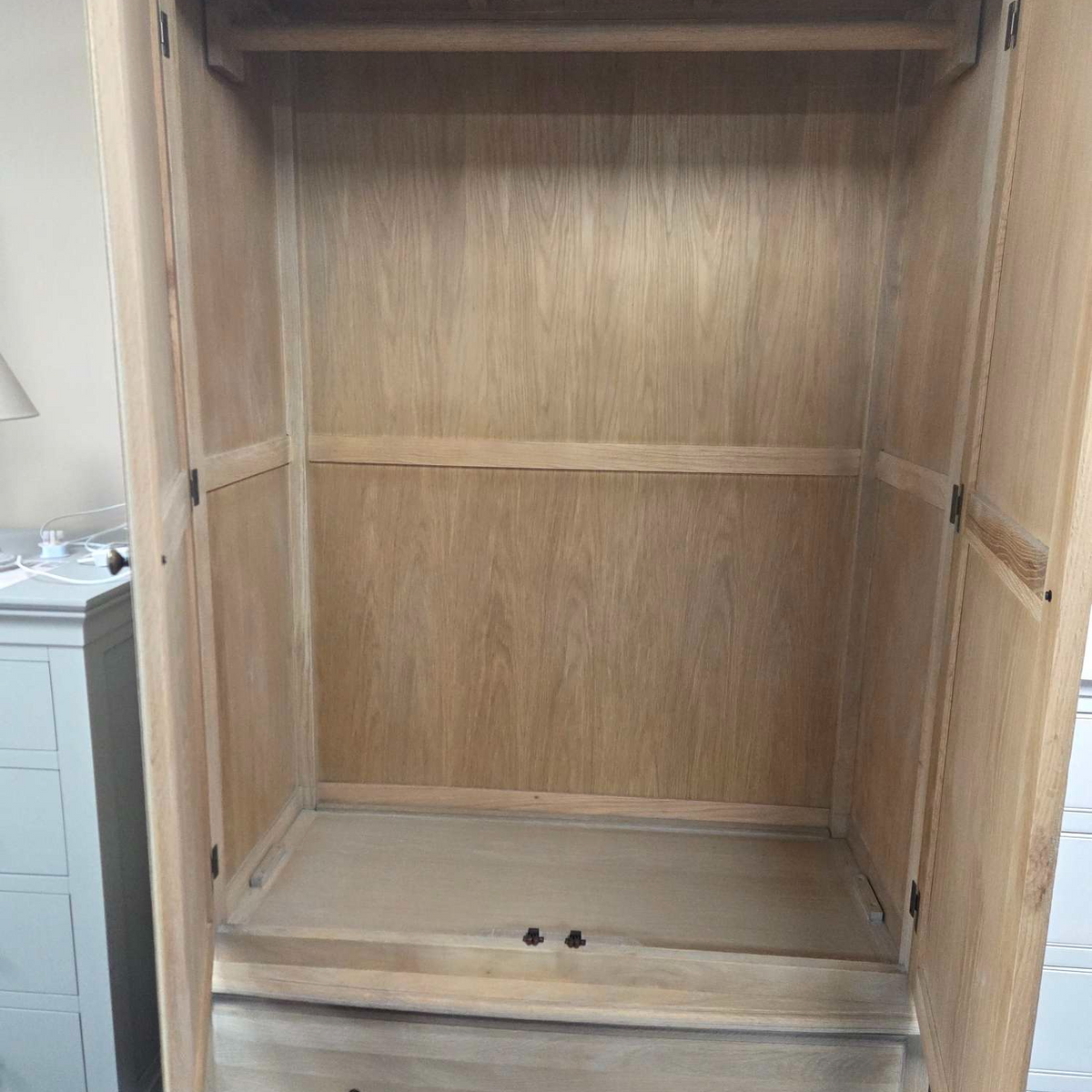 Camille Limewash Oak Double Wardrobe